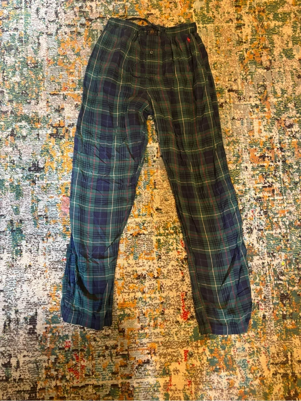 Polo by Ralph Lauren Green and Navy Plaid Joggers